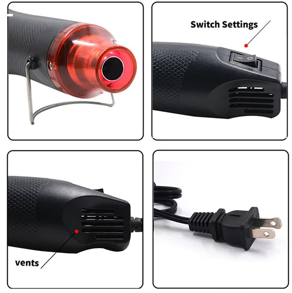 Compact Crafting Heat Gun with Nozzles